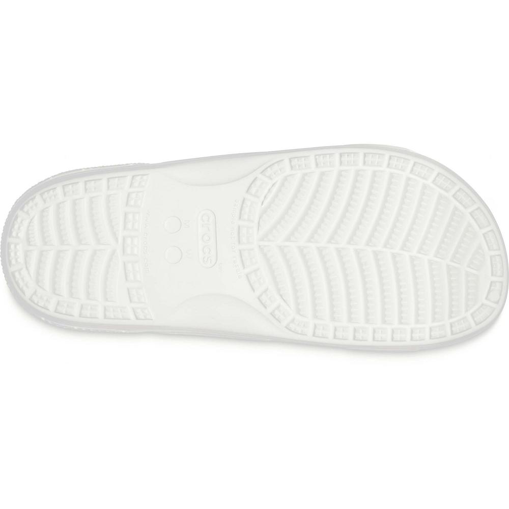 White Men's Crocs Classic Tropical Sandal Slides | NZ 1281UZGT